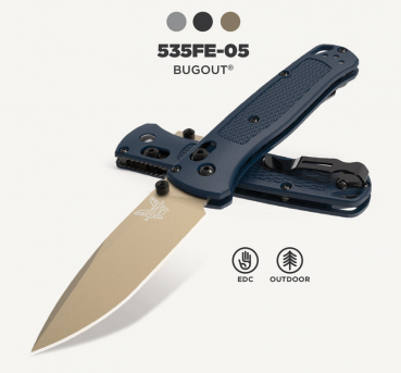 Benchmade 535FE-05 BUGOUT, Crater Blue Grivory